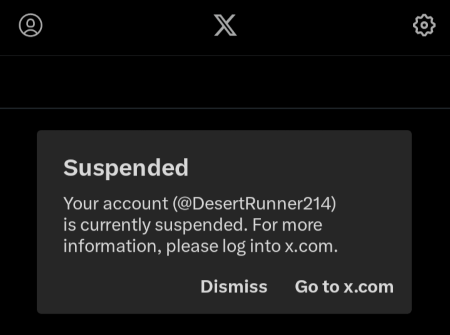 X suspended me again!