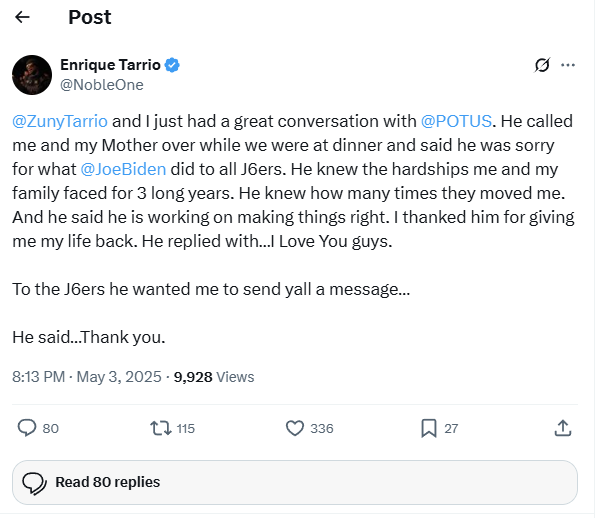 Enrique Tarrio X-Post